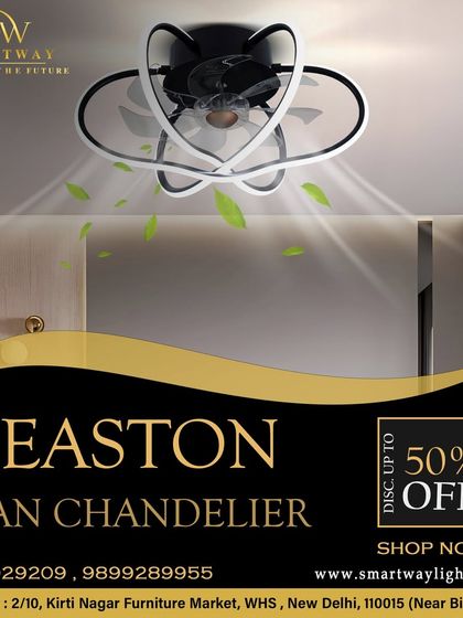 The Easton Fan Chandelier has a unique floral design with retractable blades. It's a great way to add a decorative touch to a room while keeping it cool.