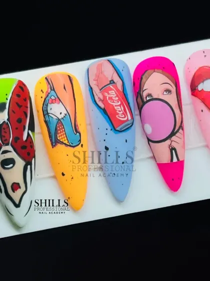 Nail art is a canvas for your personality. We teach you the free-hand painting skills to create bold, pop-art-inspired designs that tell a story and capture attention.