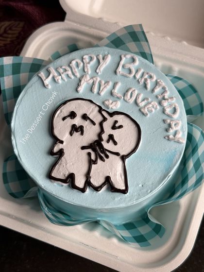 A cute and quirky meme-style bento cake to wish your love a happy birthday.