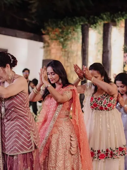 The groom's mother and her friends worked so hard on their performance. We love choreographing for all family members and seeing their dedication pay off.