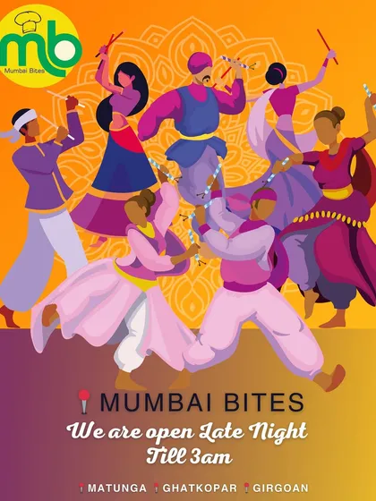 My Matunga, Ghatkopar, and Girgaon outlets are open late till 3 AM, making them the perfect spot for your post-garba hunger pangs.