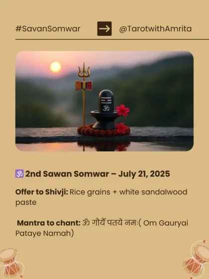 For the second Sawan Somwar, the offerings and mantra change. I recommend offering rice grains and white sandalwood paste while chanting "Om Gauryai Pataye Namah" to honor both Shiva and Parvati for a harmonious life.