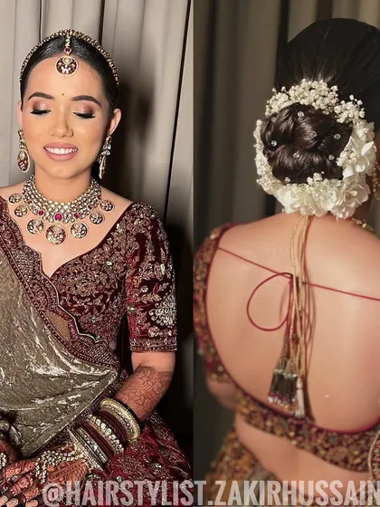 Another collage of the classic bridal bun, emphasizing its timeless beauty and elegance.