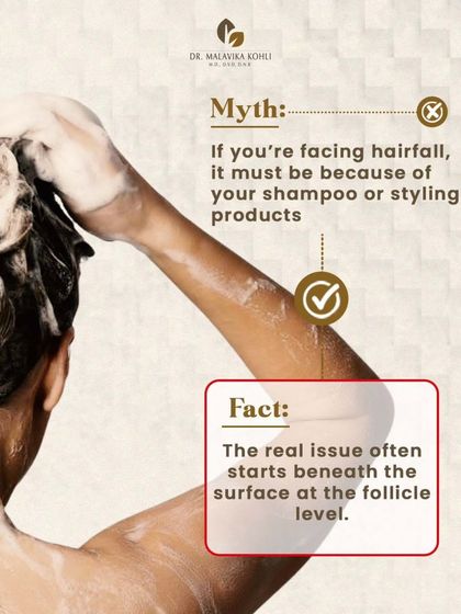 A common myth is that hair fall is primarily caused by shampoos or styling products. The fact is that significant hair loss is almost always linked to deeper issues at the follicular level, requiring a professional dermatological diagnosis.