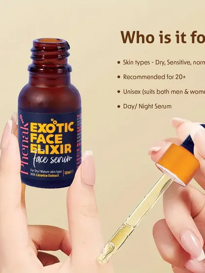 My Exotic Face Elixir is a little bottle of luxury for your skin. I formulated this serum specifically for those with dry, sensitive, or mature skin who are over 20. It's a unisex product designed to be used day or night to protect your skin's barrier and deliver a potent dose of antioxidant protection.