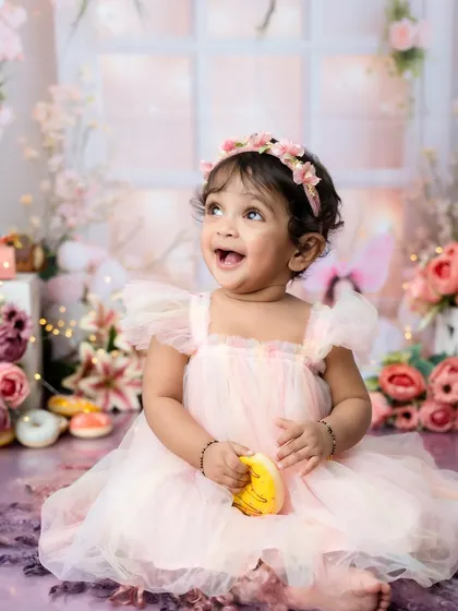 A look of pure happiness and wonder! I love capturing these expressive moments.