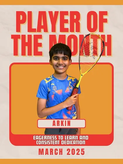 Arkin is our Player of the Month! His eagerness to learn and consistent dedication are the reasons for his rapid progress. He is a true example of how the right mindset accelerates growth.