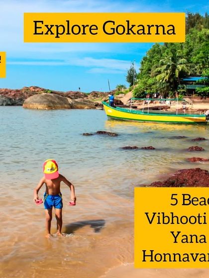 A promotional image for my Gokarna trip, detailing the 5-beach trek, waterfalls, and other sightseeing I include.