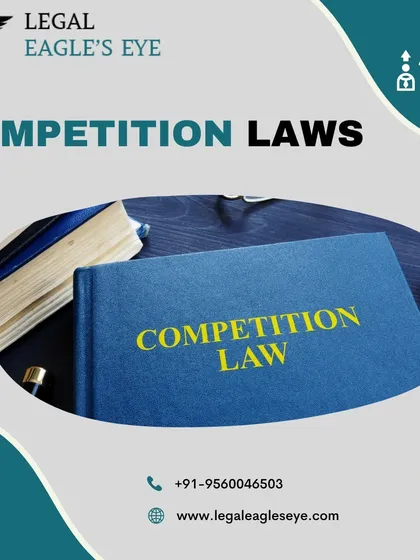 This graphic features a book titled 'Competition Law,' symbolizing our deep knowledge in this practice area. We offer high-quality, strategic advice to ensure our clients in Gurgaon maintain fair and legal market practices.