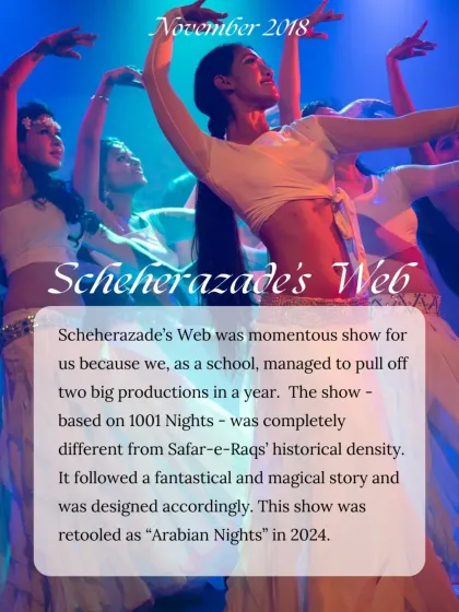 A highlight from November 2018: "Scheherazade's Web," a fantastical show based on 1001 Nights, which was later retooled as "Arabian Nights."