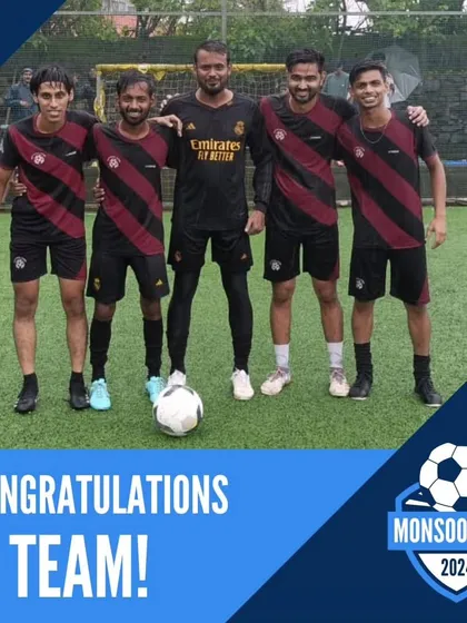 Our players standing proud on the pitch after securing their runner-up position.
