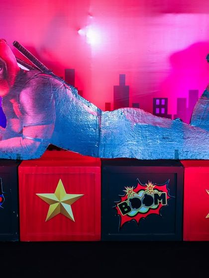 It's all in the details. This large, custom-made Deadpool prop makes for an incredible photo opportunity and a standout decor piece.