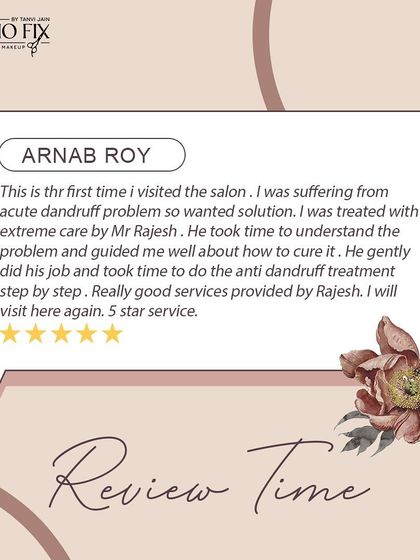 A review from a client who came in for an anti-dandruff treatment. We take the time to understand your concerns and provide effective solutions.