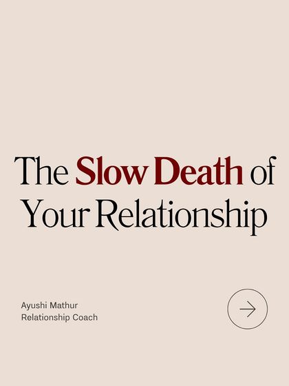 This series explains the slow, quiet death of a relationship. It doesn't happen with a bang, but with a series of small, unnoticed steps away from each other.