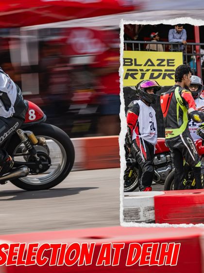 A collage from the Delhi Zonal Selection, showing riders waiting in the pits and in action.