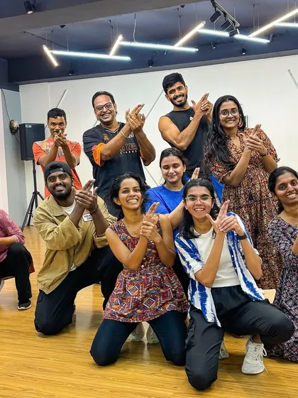 A happy group photo from one of our adult batches. This is our dance fam.