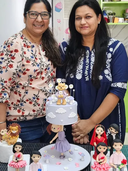 Here I am with my student Reshma after our intensive 6-day Cake Business Reboot masterclass. She is now confident in her skills, from fondant art to anti-gravity structures.