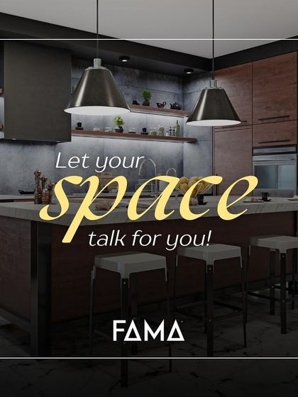 Let your space talk for you. This kitchen makes a bold statement with its mix of dark wood, concrete-like finishes, and a functional island, reflecting a personality that is both industrial and sophisticated.