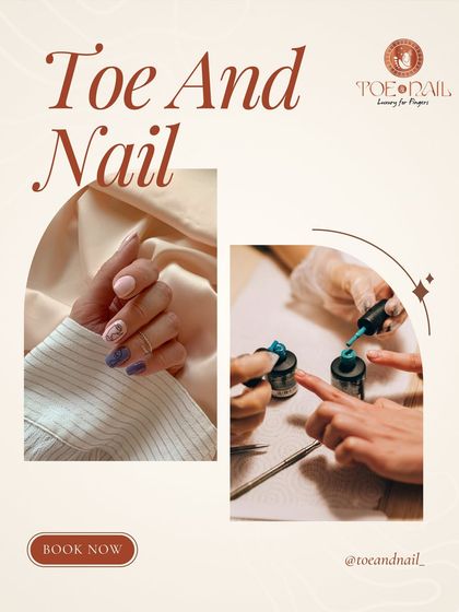 A look at both the process and the result. This image shows the careful application of polish and the stunning, artistic manicure that follows.