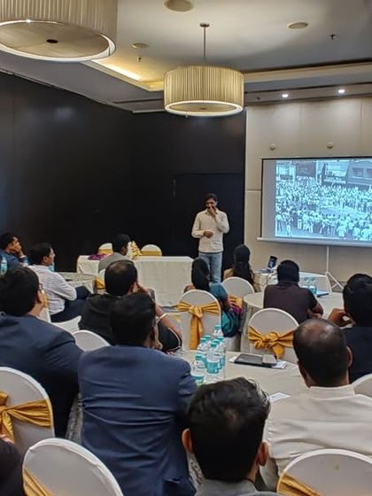 We host important awareness sessions, such as this one on LGBTQIA+ inclusivity with the NGO Sangama. An audience of our staff and guests listens to the presentation.