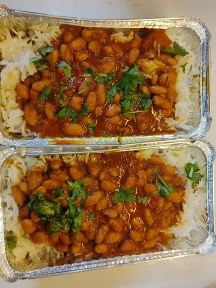 Nothing beats the comfort of a good Rajma Chawal. Here are two of my Rajma and Rice combos, packed and ready to go. It's a simple, soulful meal that is a favorite among many of my customers.