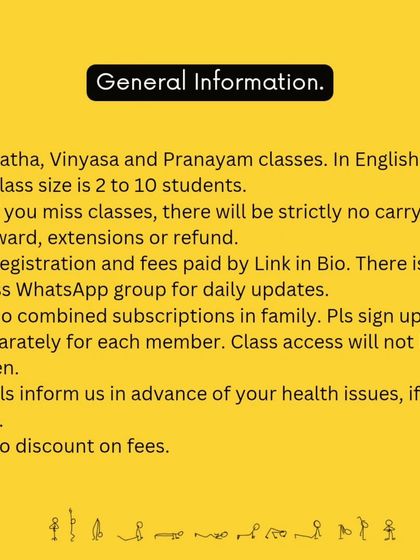 A reminder of my general class information. Please read this before signing up.