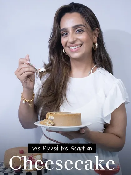 I love flipping the script on classics. Here I am, enjoying a slice of my signature upside-down cheesecake, a dessert that’s bold, balanced, and anything but basic.