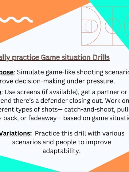 To truly master shooting, we simulate game situations. These drills improve decision-making under pressure, working on shots like pull-ups and step-backs.