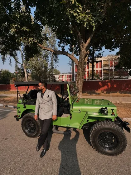 A moment of pause on the road in Chandigarh. My journey, much like this classic jeep, is about resilience, purpose, and staying true to my roots while moving forward.