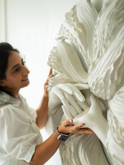 A close-up look at the delicate hands and textures of "The Awakening Cycle" (Series 2). Every detail is intentionally crafted to convey a sense of peace and inner connection.