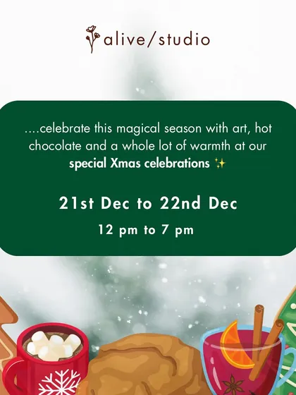Celebrate the magical season with us. This poster highlights our special Christmas event for a weekend of warmth and creativity.