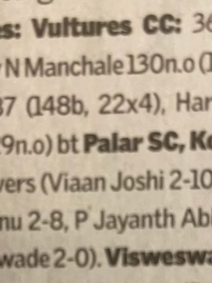The score summary from the Vultures vs Palar SC match, a key record of the game.