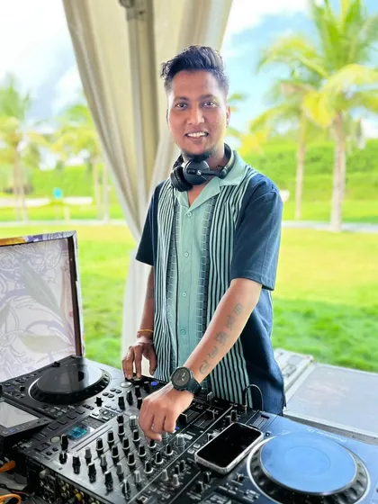 A bright, outdoor shot of me at the decks during a daytime event.