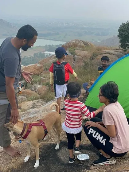 Our community often gathers for outdoor trips, blending climbing with camping and connecting with nature. Here, our facilitator Akshay shares a moment with fellow adventurers on a weekend camp.