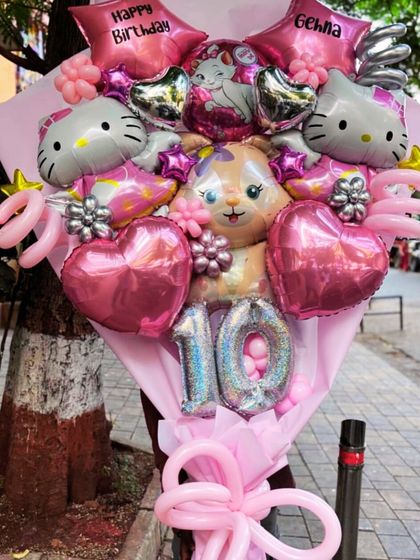 Our Hello Kitty themed bouquet is ready for delivery! This over-the-top arrangement is designed to bring a huge smile to any fan's face on their special day.