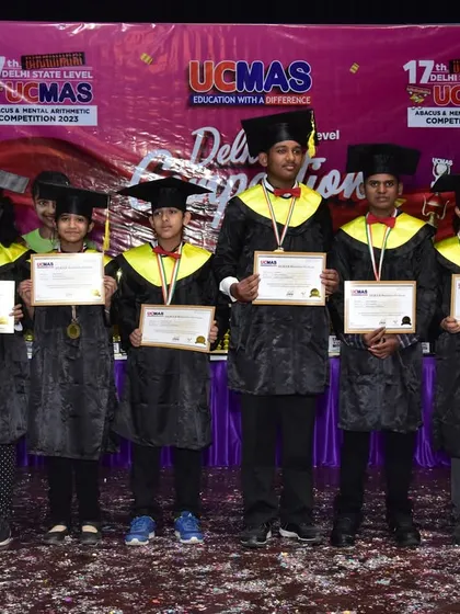 Our graduates proudly display their certificates at the 17th Delhi State Level Competition Awards Ceremony. This marks a significant milestone in their learning journey.