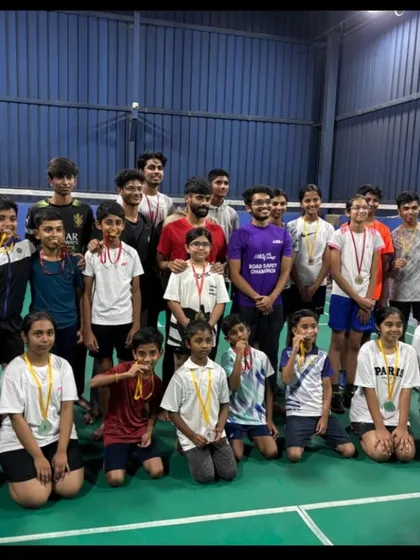 The JP Badminton family! This is a snapshot from one of our internal tournaments, bringing together players of all ages, from young kids to adults, to celebrate their progress and love for the game.