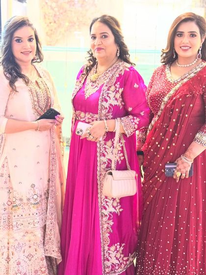 Getting ready with friends is part of the fun. We provide group makeup services for ladies attending a wedding or any special event together. Here, we created coordinated yet individual looks for three lovely clients, ensuring they all felt beautiful and confident.