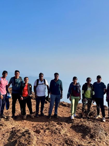 A group of trekkers on one of our Republic Day treks in Karnataka, united by adventure.