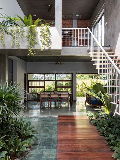 A central, plant-filled courtyard acts as the green lung of the 'HAVEN' home, bringing light and ventilation deep into the floor plan.
