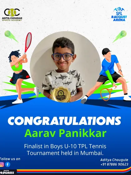 Champion mindset, trophy in hand. Congratulations to Aarav Panikkar, a finalist in the Boys U-10 TPL Tennis Tournament held in Mumbai.