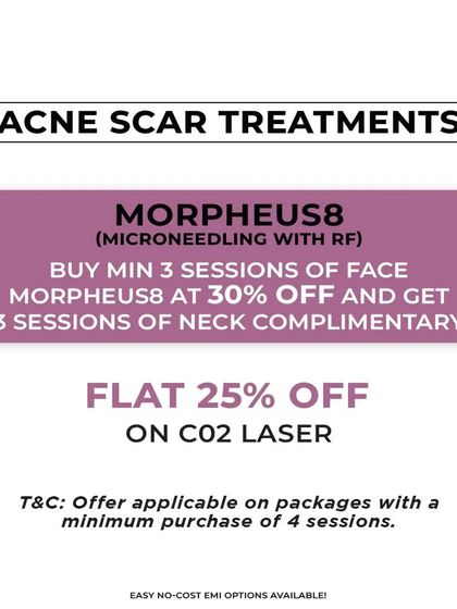 This August, we have a special package for our Morpheus8 acne scar treatment. Buy a package for the face and receive complimentary sessions for the neck, along with discounts on CO2 laser.