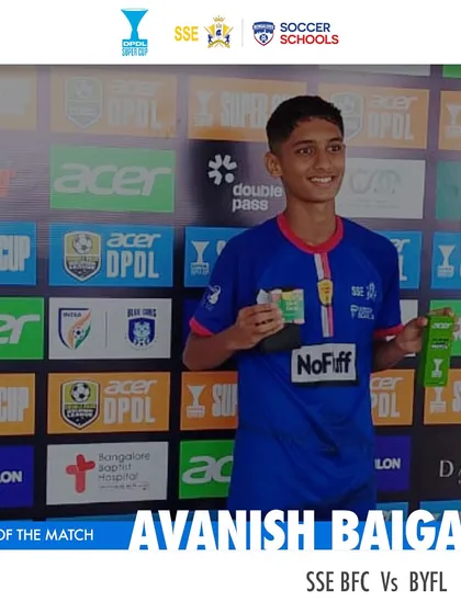 Avanish Baigade is recognized as Player of the Match at the U15 DPDL Super Cup. We celebrate our standout athletes who exemplify our commitment to excellence.