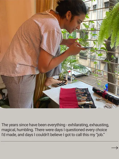The journey has been exhilarating and exhausting. There were days I questioned every choice. This candid shot of me working from home captures the reality of building a business.