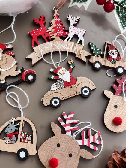 These wooden Christmas charms are so adorable! Featuring Santa, reindeer, and other festive designs, they are perfect for decorating your tree or adding to gift packages.