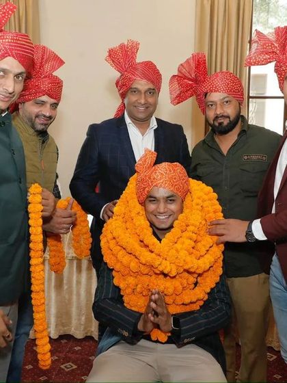 Being honored by my colleagues with a garland. This is a symbol of their trust, which I will always strive to uphold.