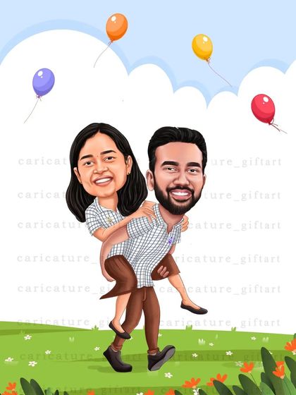 Sreeni - Custom Digital Portraits & Illustrations Wedding & Engagement Caricatures photo 14