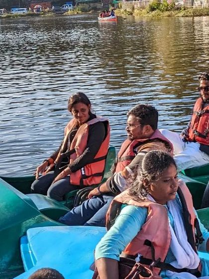More scenes from the boat ride, capturing the fun and relaxed vibe of the Kodaikanal trip.