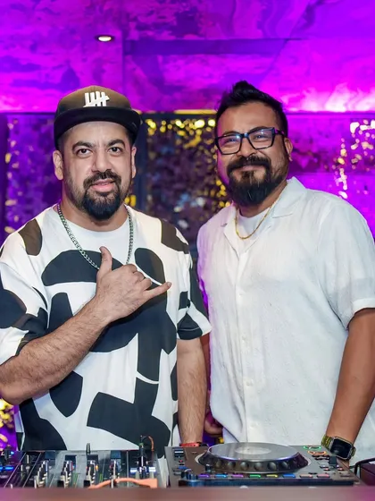 Posing with a fellow DJ at Kaze. It's always great to connect with other artists.