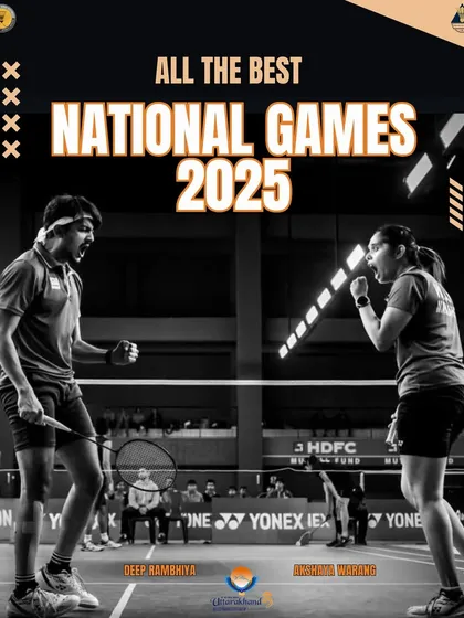 Our top mixed doubles pair, Akshaya Warang and Deep Rambhiya, in action during a national tournament. This image captures the intensity and partnership required at the elite level.